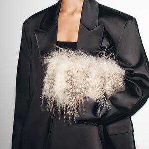 New Zara Faux Fur Clutch